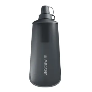 LifeStraw Peak Series - Collapsible Squeeze Bottle Water Filter System – 650ml for Trail Running, Through Hiking, Travel, Cycling, and Fishing, Dark Mountain Gray