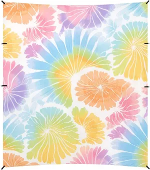 Lightslategray Tie-dye Background Vibrant Colors and Swirling Patterns Foldable Beach Cabana UPF50  Protection Water-Resistant Outdoor Sun Shade with Sandbags, Sand Shovel, Poles for Camping,