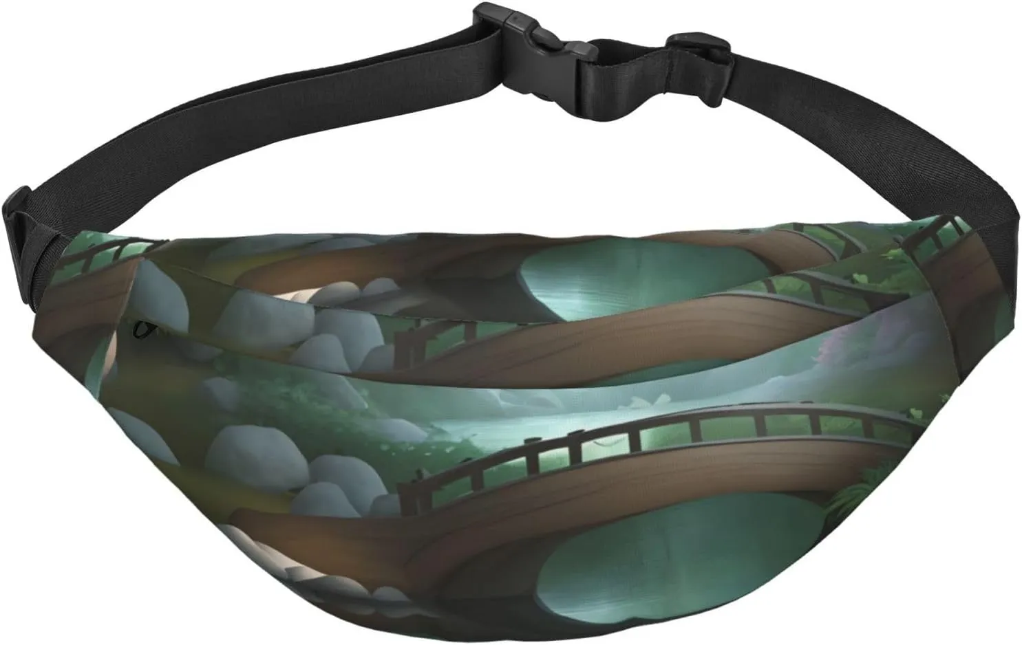 Little Bridge In The East Men'S And Women'S Waist Pack, Crossbody Bag With Adjustable Belt For Running, Traveling, Sports, Hiking