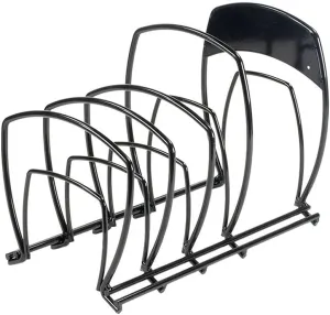 Lodge 5-Tier, Kitchen and Pantry Cast Iron Cookware Storage Organizer, Steel Construction, Matte Black , 11.07 x 8.25 x 14.32