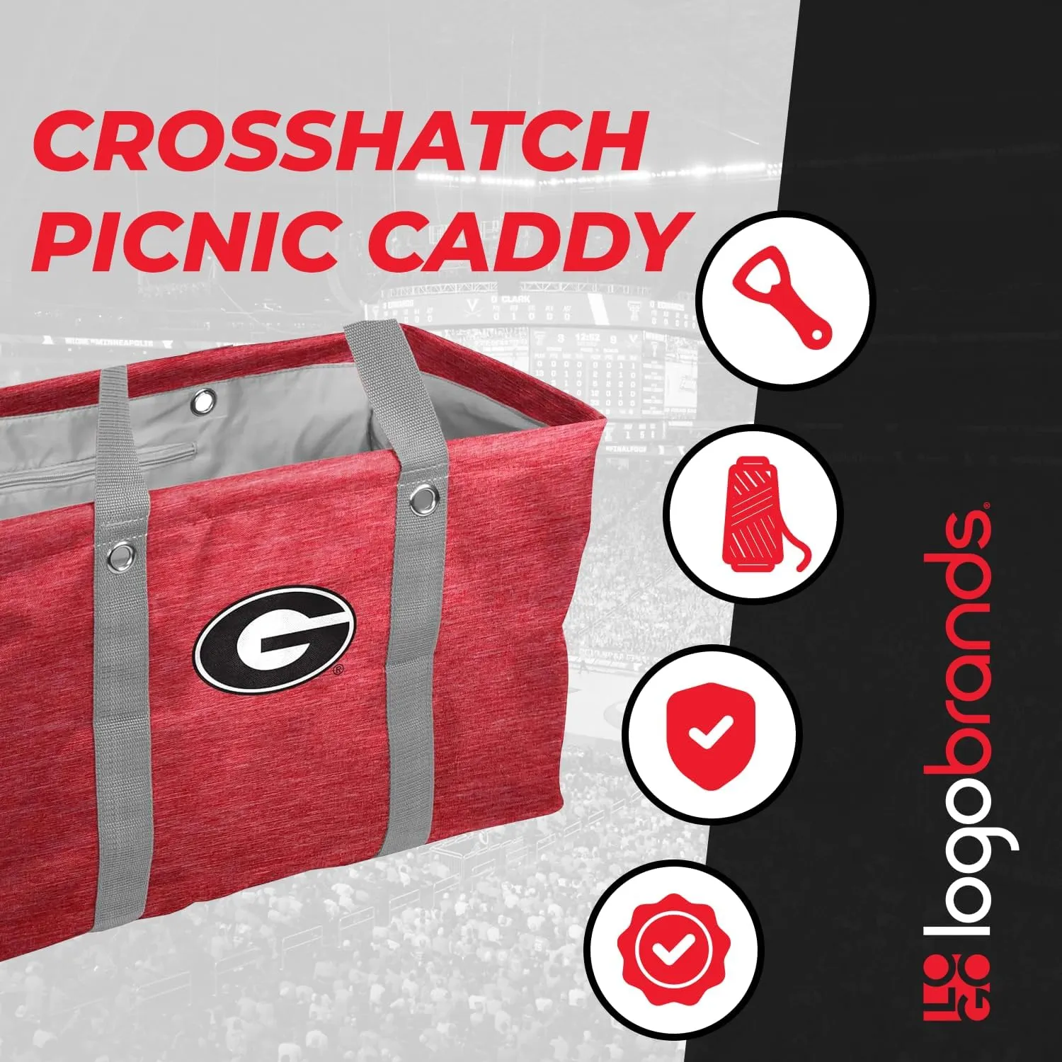 Logo Brands Crosshatch Picnic Caddy
