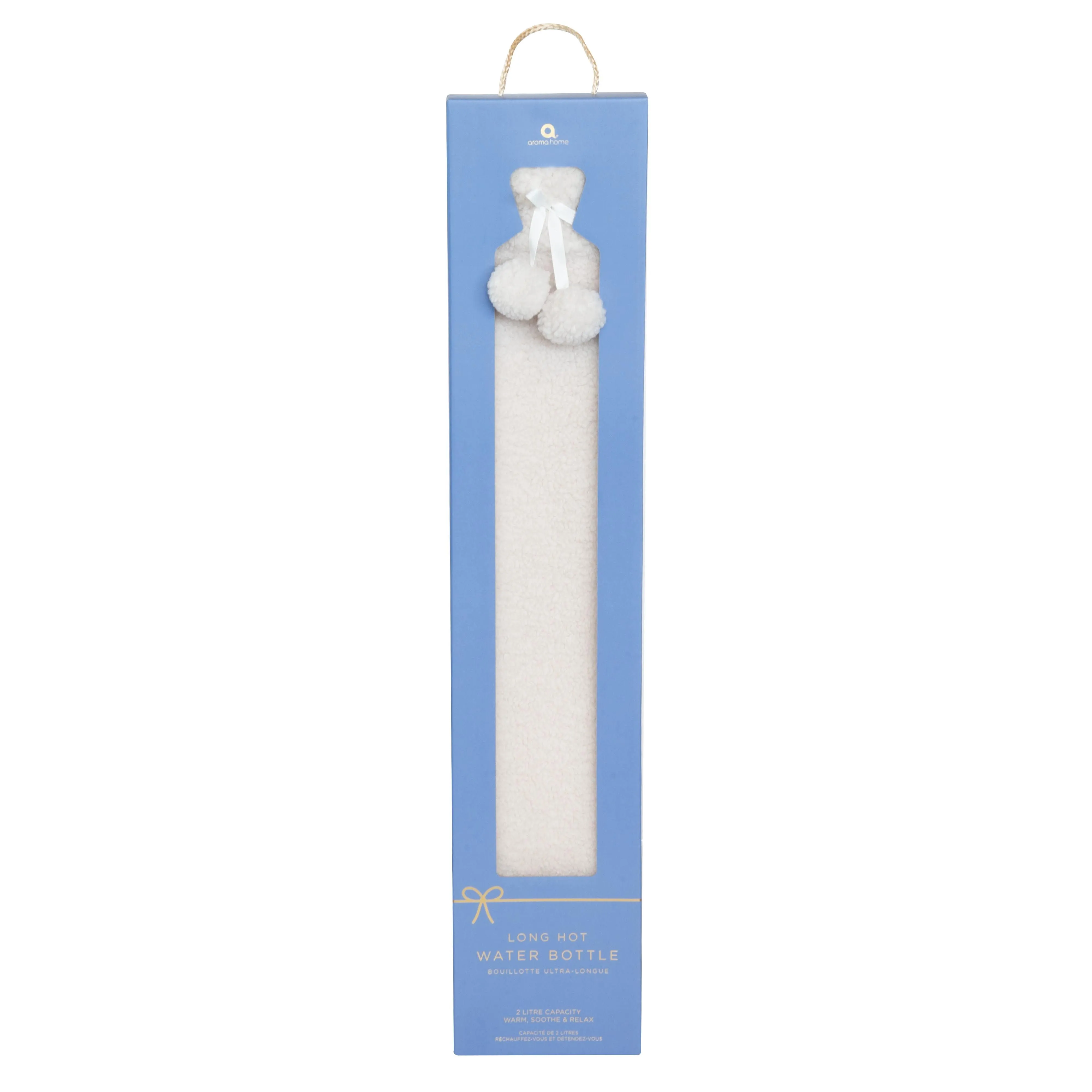 Long Hot Water Bottle - Cream Teddy Boucle