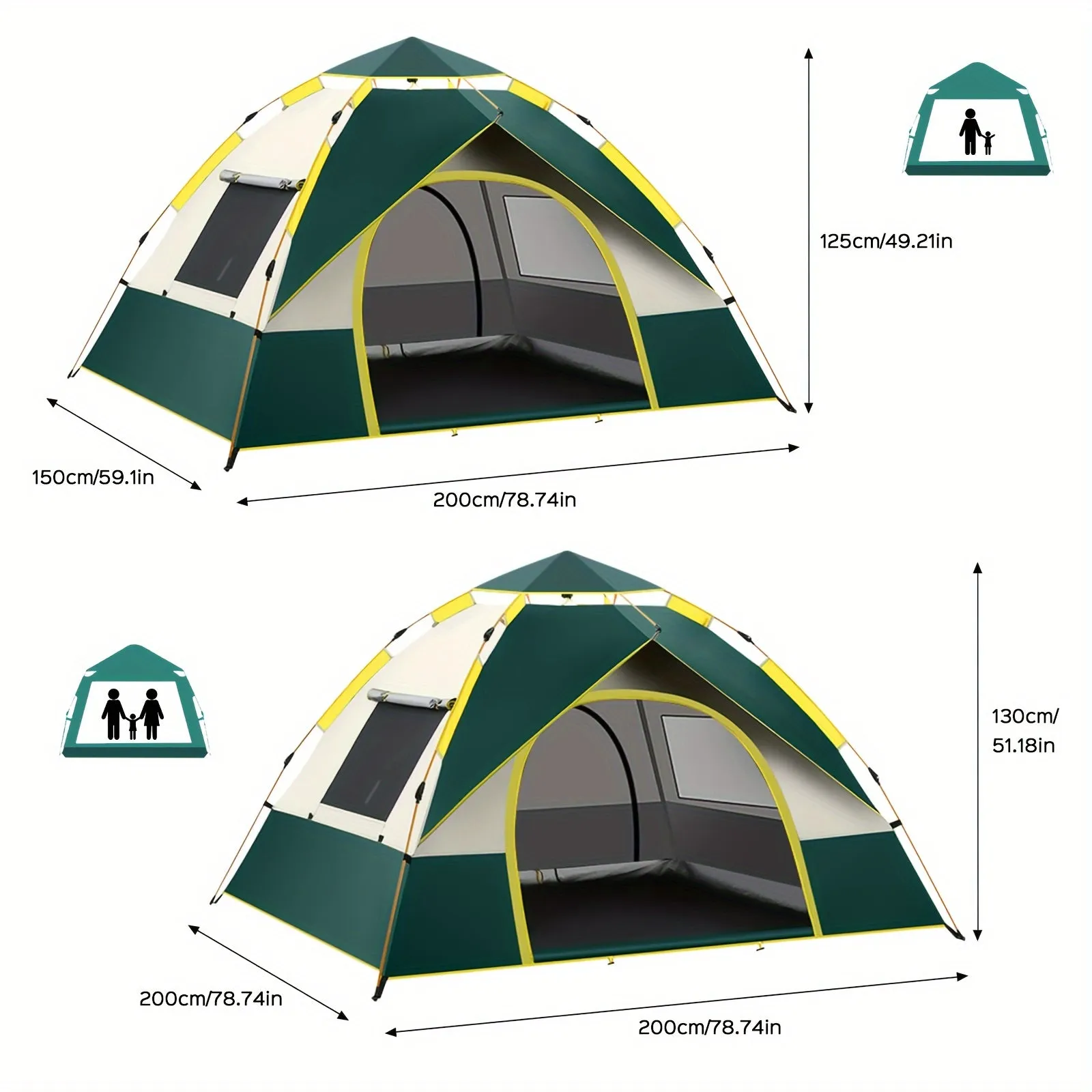 LOVEWE Automatic Instant Setup Camping Tent for 2-4 People