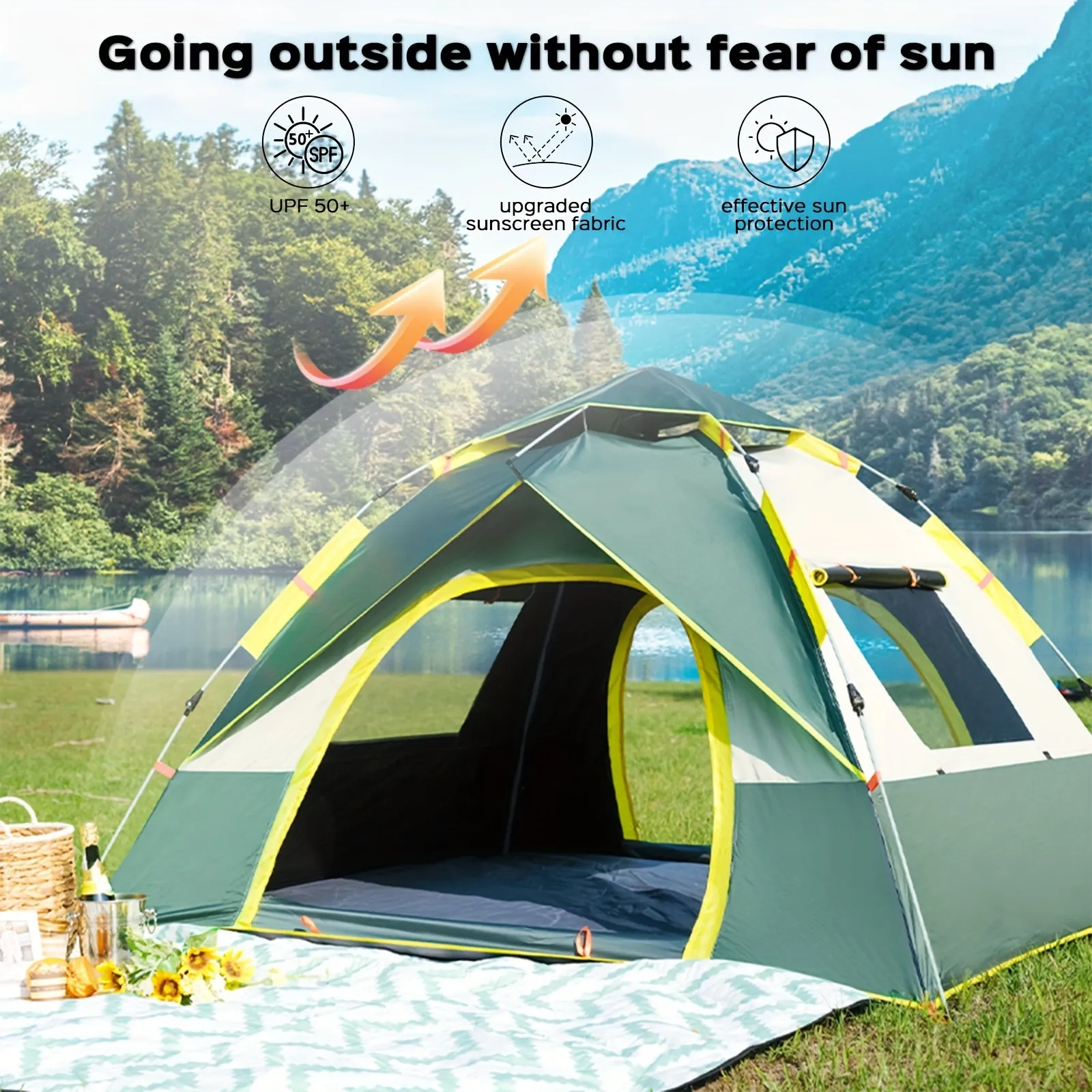 LOVEWE Automatic Instant Setup Camping Tent for 2-4 People