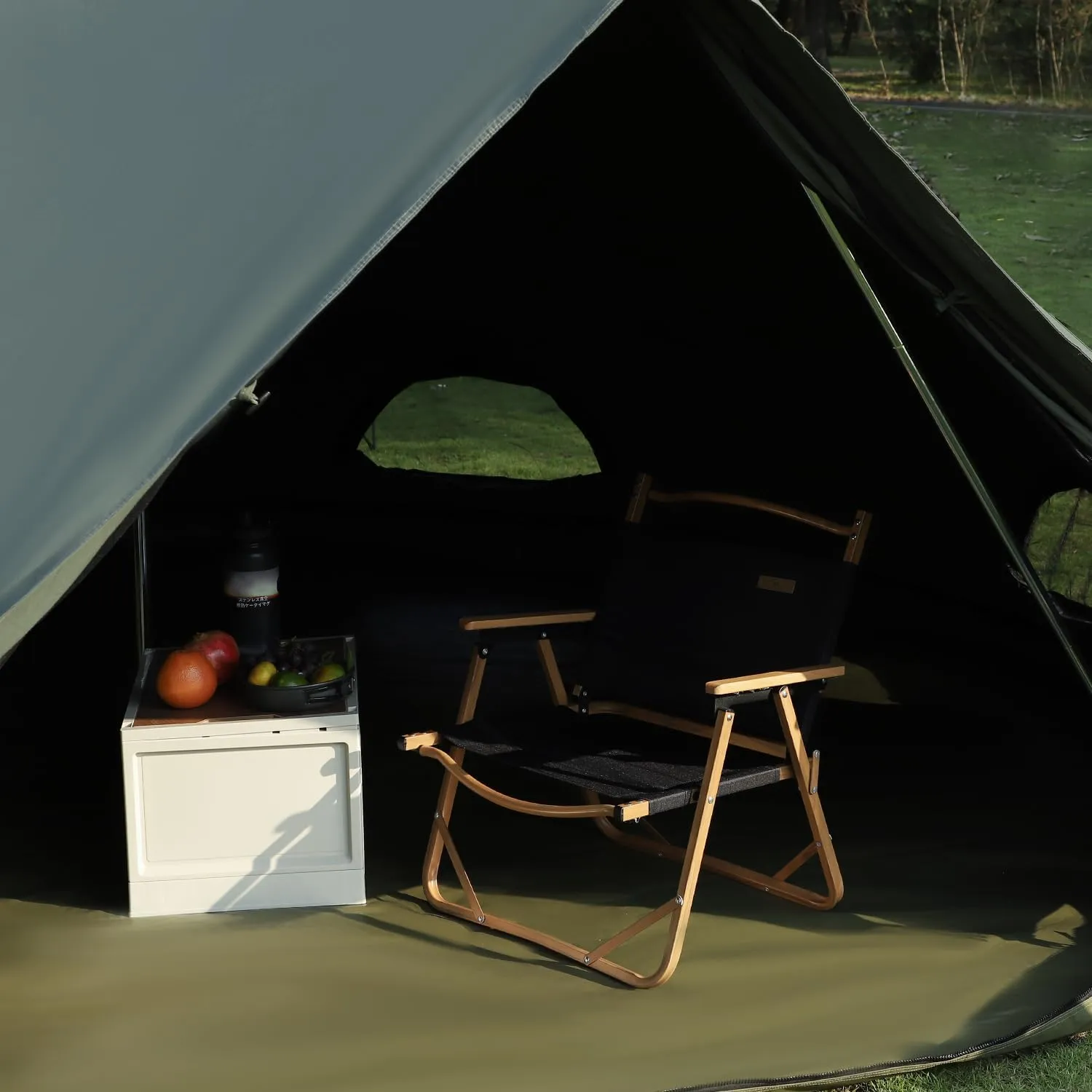 Luxury Cotton Bell Tent, Yurt Canvas Tent with Stove Jack, 4/6/8 Person Family 4 Season Camping