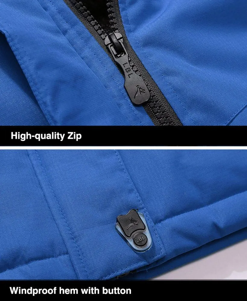 MAGCOMSEN Men's Winter Coats Water Resistant Ski Snow Jacket Warm Fleece Jacket Parka Raincoats With Multi-Pockets