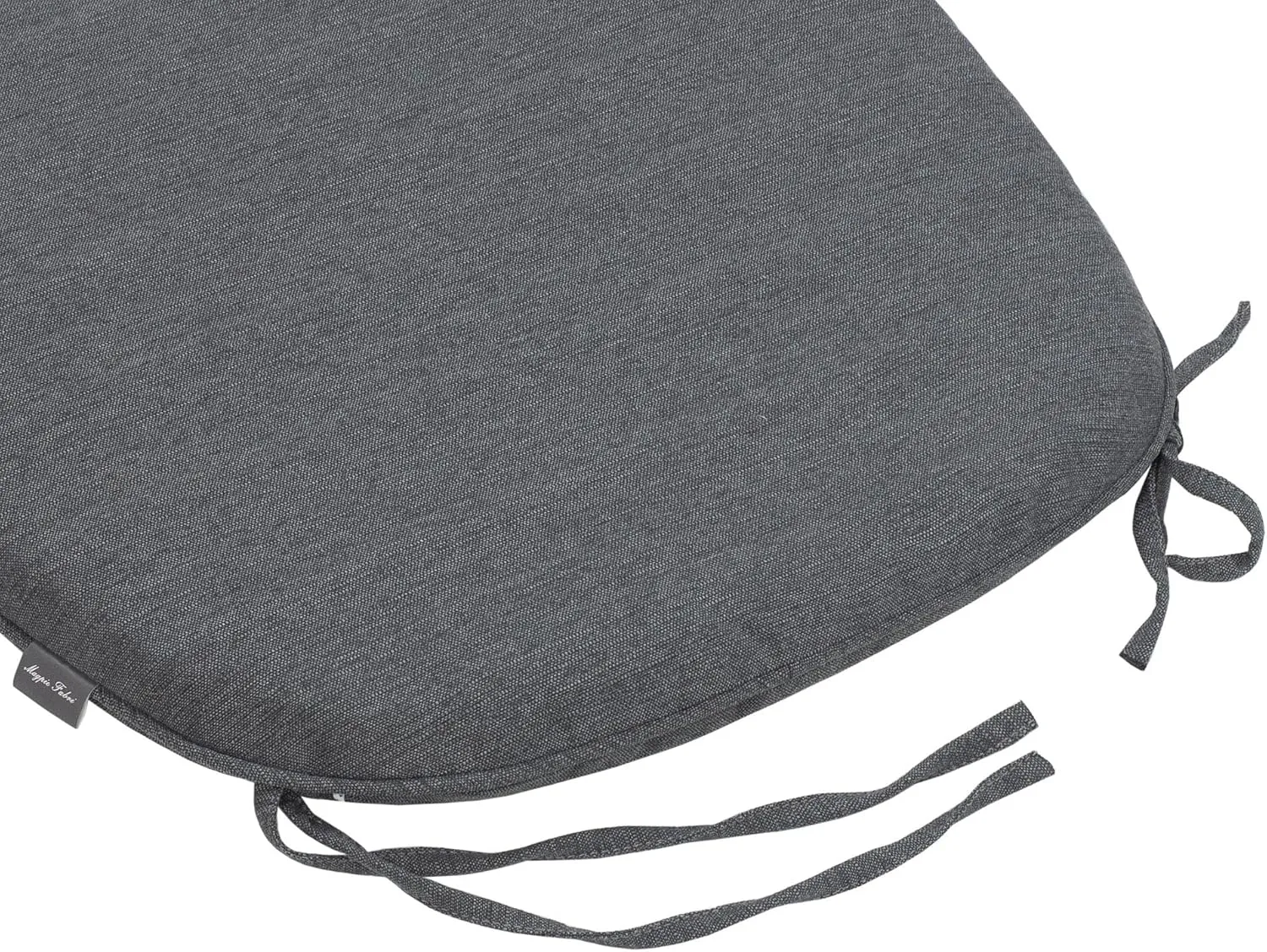 Magpie Fabrics 17"x16"x2" U-Shape Chair Cushions with Ties 4 Count, Outdoor Indoor Waterproof All Weather Seat Pads Decoration for Patio Garden Dining Office - Dark Gray