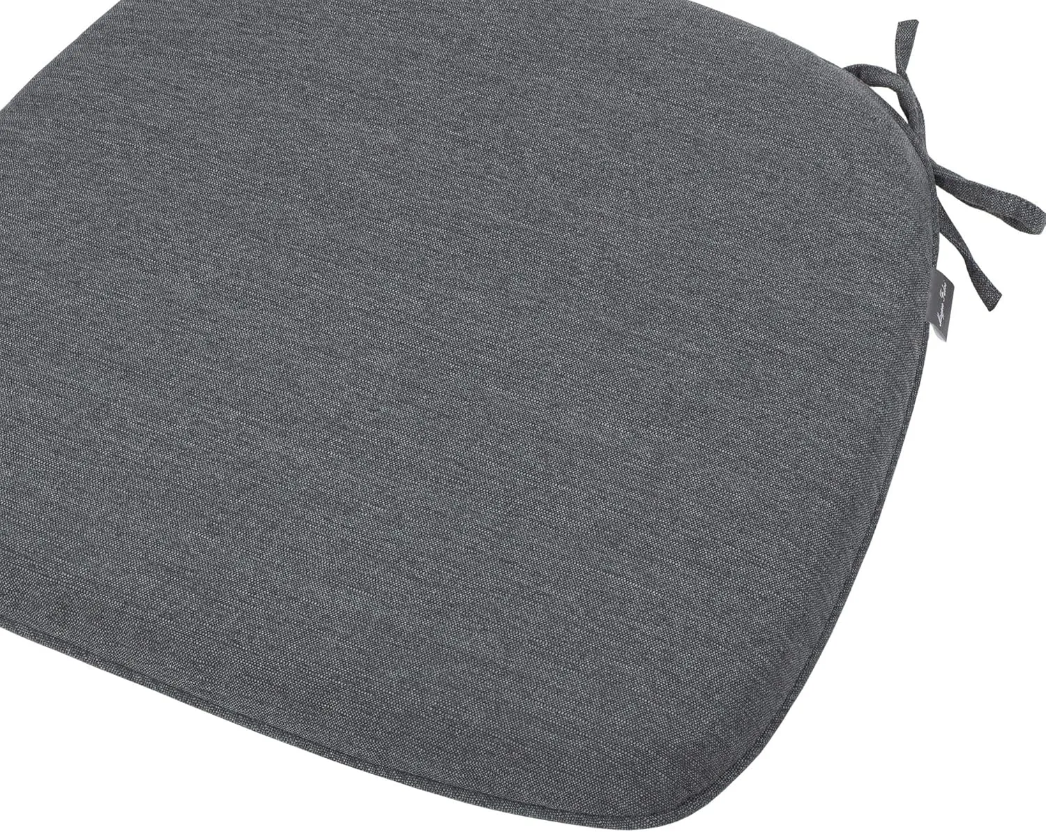 Magpie Fabrics 17"x16"x2" U-Shape Chair Cushions with Ties 4 Count, Outdoor Indoor Waterproof All Weather Seat Pads Decoration for Patio Garden Dining Office - Dark Gray