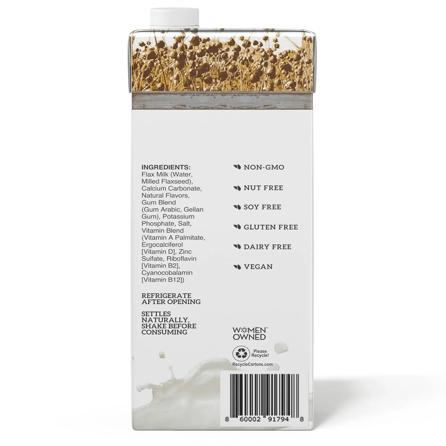 Manitoba Milling Company Original Flax Milk| Unsweetened | 3000mg ALA OMEGA-3 | 2 Tbsp Flaxseed per Serving | 4g Protein & 3g Fiber | Non-GMO, Plant-Based, Non-Dairy| Shelf-Stable, 32 oz (Pack of 6)