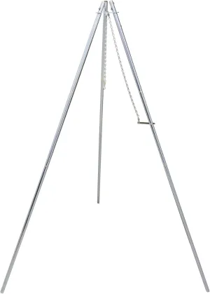 Mann Lake Foldable Stainless Steel Tripod Hanging Pot Stand, Camping Tripod