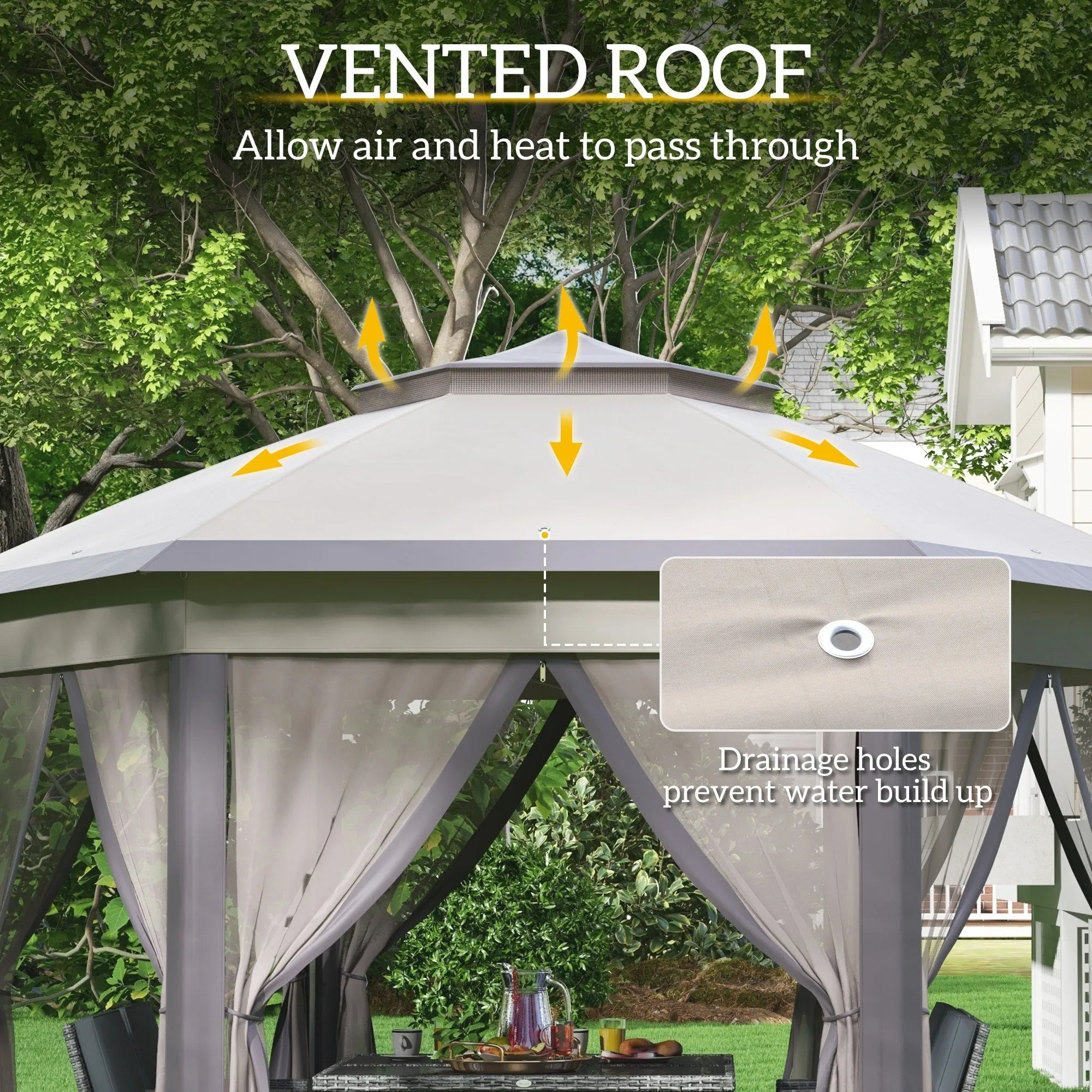 Masi 12-foot Hexagonal Pop-up Patio Gazebo by Havenside Home