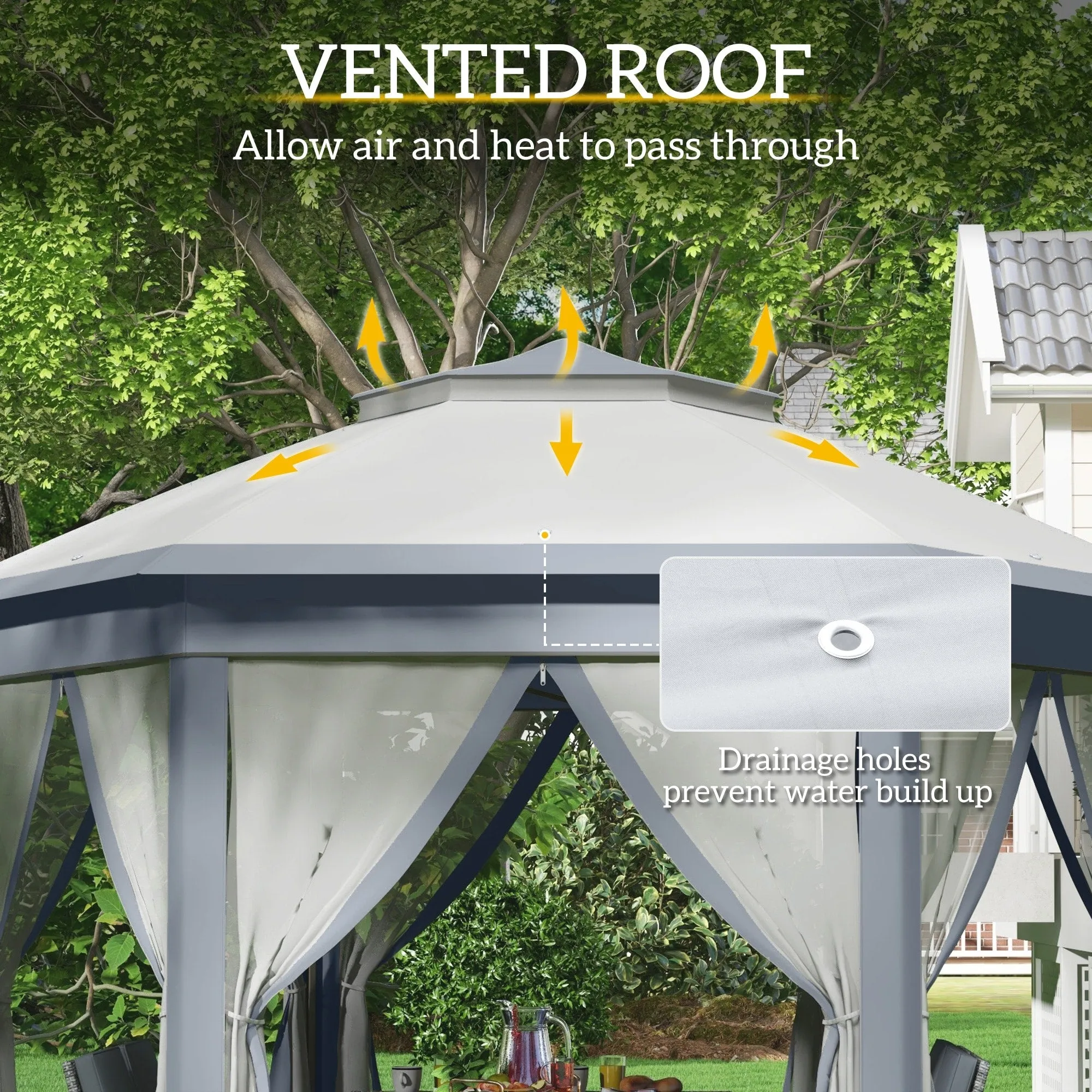 Masi 12-foot Hexagonal Pop-up Patio Gazebo by Havenside Home