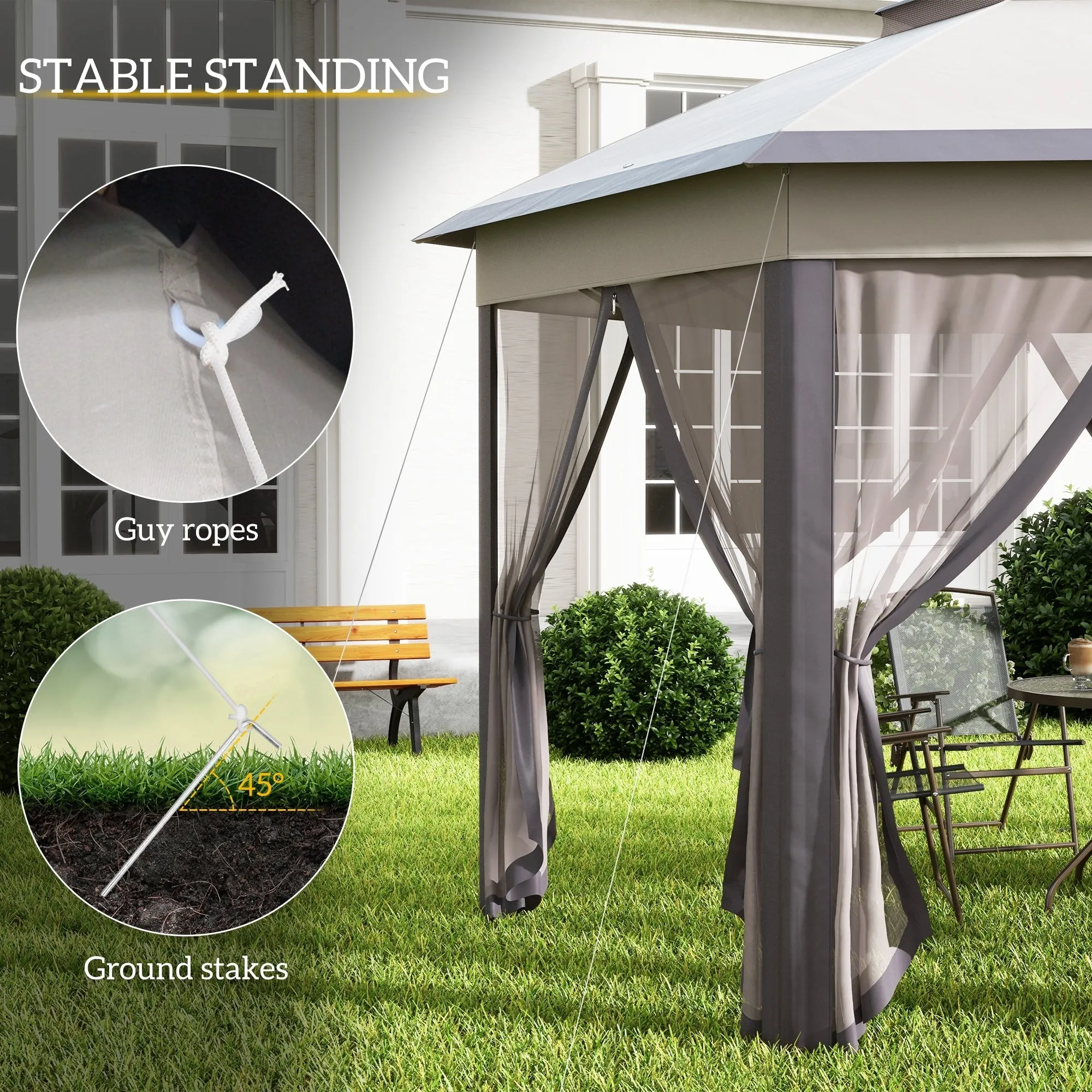 Masi 12-foot Hexagonal Pop-up Patio Gazebo by Havenside Home