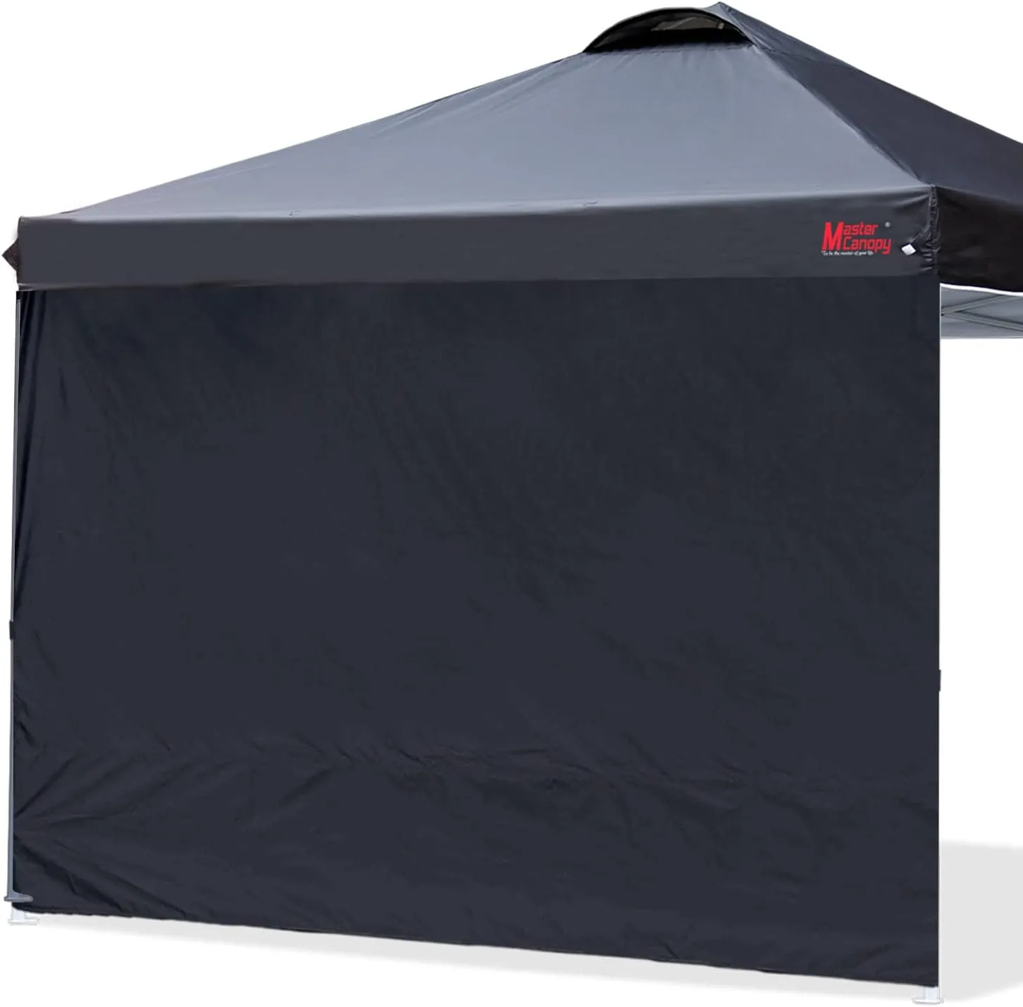 MASTERCANOPY Durable Pop-up Canopy Tent with 1 Sidewall (10'x10',Black)