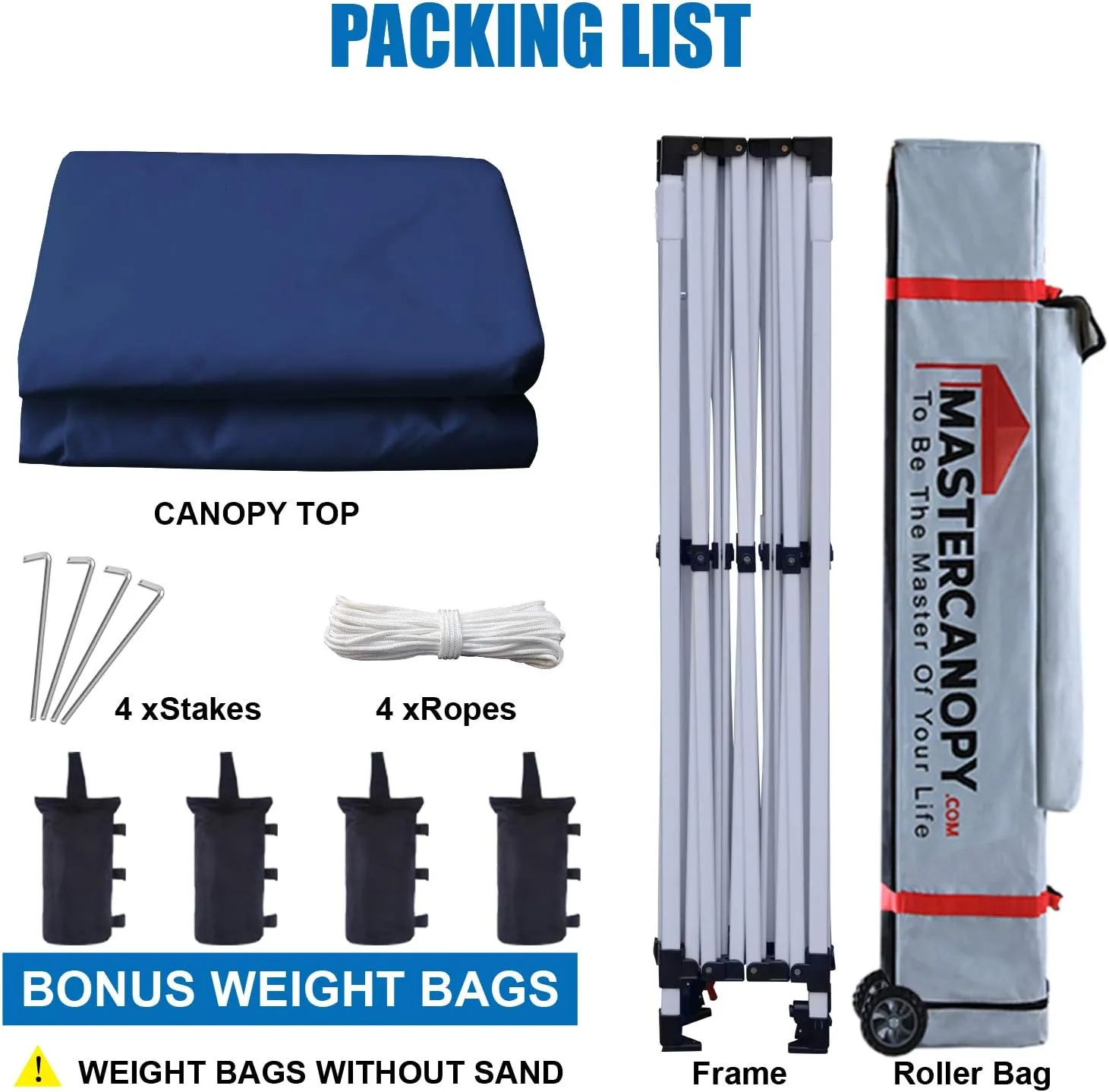 MASTERCANOPY Pop Up Canopy Tent Commercial Grade 10x15 Instant Shelter (Navy Blue)