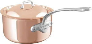 Mauviel M’6S 6-Ply Polished Copper & Stainless Steel Sauce Pan With Lid, And Cast Stainless Steel Handles, Suitable For All Types Of Stoves, 1.8-qt, Made In France