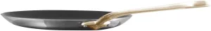 Mauviel M'Cook B 5-Ply Polished Stainless Steel Crepe Pan Eclipse With Brass Handle, 11.8-in, Made In France