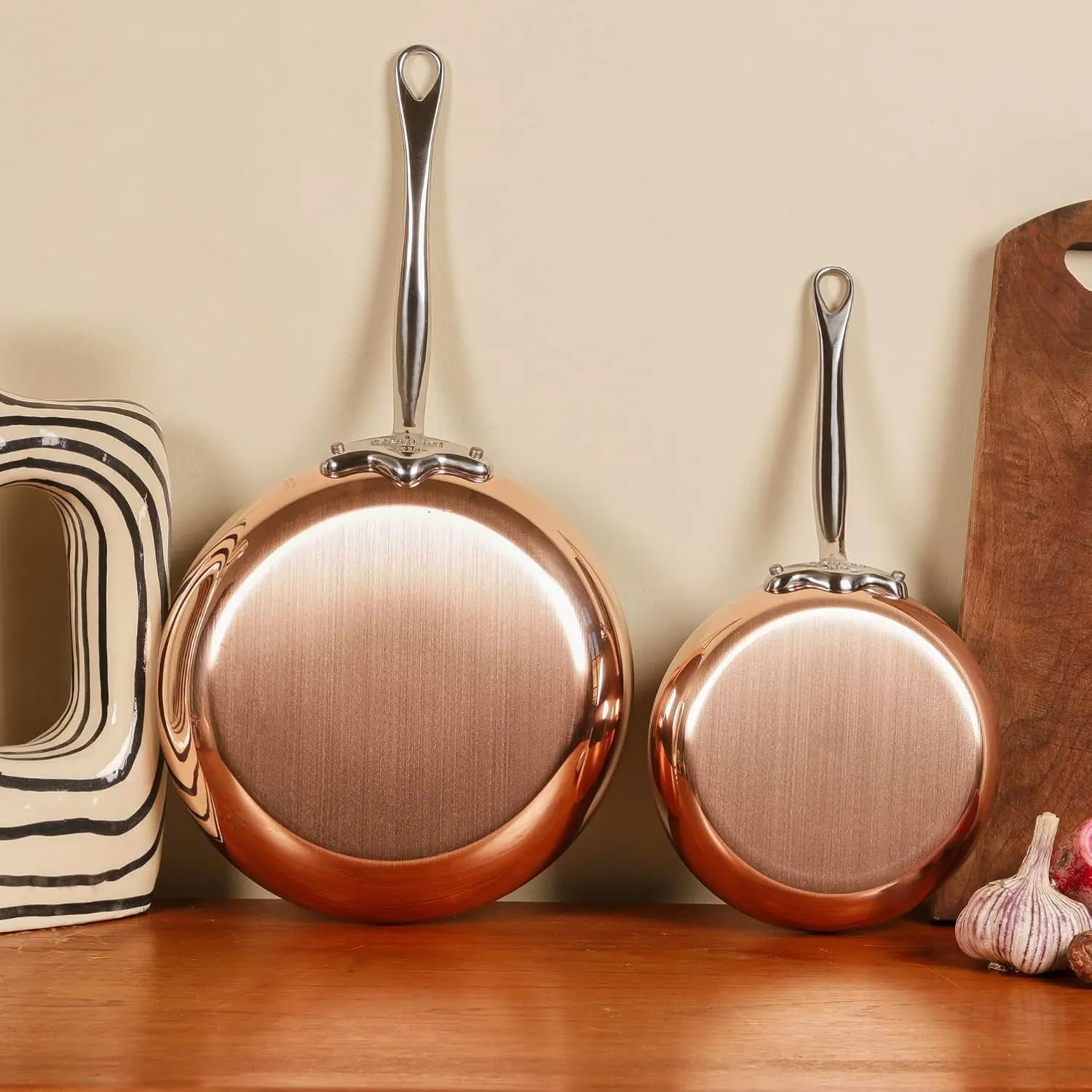 Mauviel M'Heritage 150 S 1.5mm Polished Copper & Stainless Steel Sauce Pan With Lid, And Cast Stainless Steel Handle, 3.5-qt, Made In France