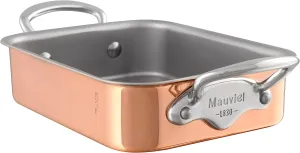 Mauviel M'Minis Copper & Stainless Steel Roasting Pan with Cast Stainless Steel Handle, 5.5 x 3.9-In, Made in France