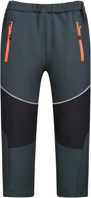 MEILONGER Boys Girls Softshell Hiking Pants Fleece Lined Skiing Snow Pants Kids Outdoor Trousers