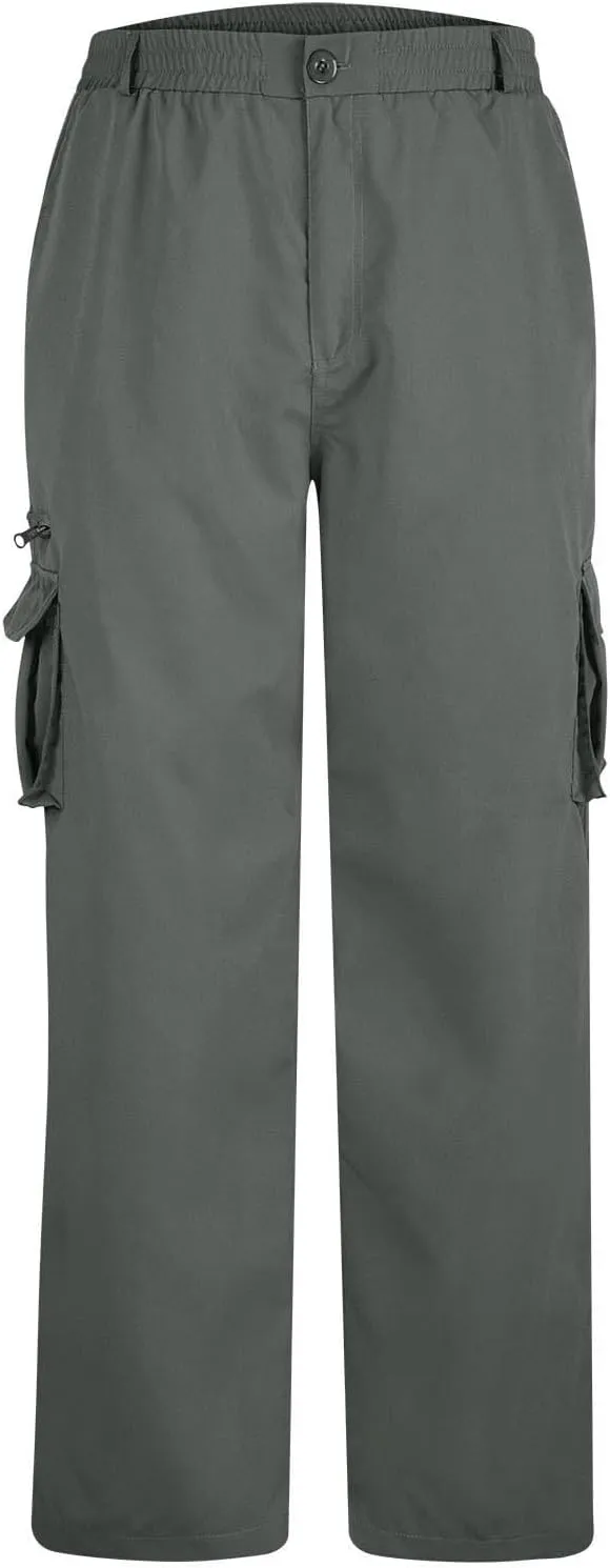 Men's Cargo Work Pants Hiking Tactical Quick Dry Waterproof Pants Lightweight Travel Fishing Camping Outdoor Pants