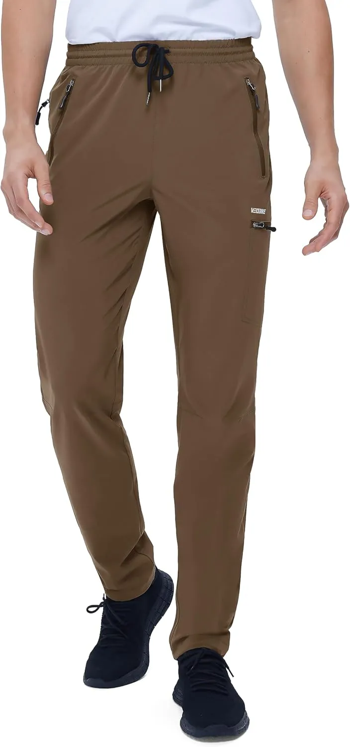 Mens Stretch Hiking Pants Cargo Quick Dry Lightweight Water Resistant Outdoor Fishing Pants Adjustable Bottom Pockets