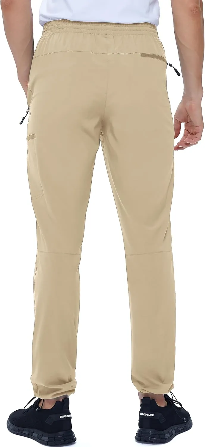 Mens Stretch Hiking Pants Cargo Quick Dry Lightweight Water Resistant Outdoor Fishing Pants Adjustable Bottom Pockets