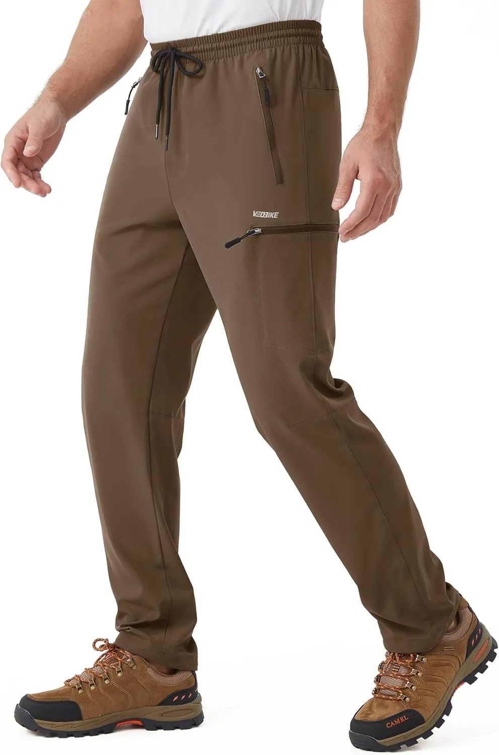 Mens Stretch Hiking Pants Cargo Quick Dry Lightweight Water Resistant Outdoor Fishing Pants Adjustable Bottom Pockets