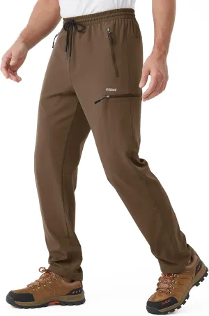 Mens Stretch Hiking Pants Cargo Quick Dry Lightweight Water Resistant Outdoor Fishing Pants Adjustable Bottom Pockets