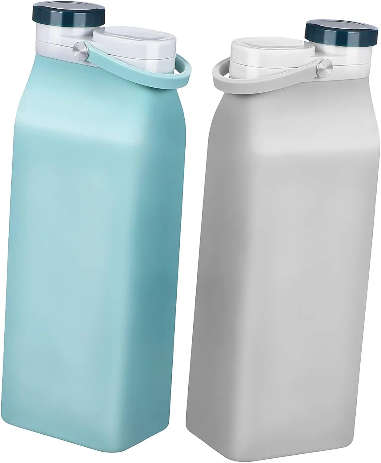 Mipcase 2Pcs Collapsible Water Bottles Leakproof Foldable Portable Kettle for Sports Travel and Outdoor Activities Lightweight Design