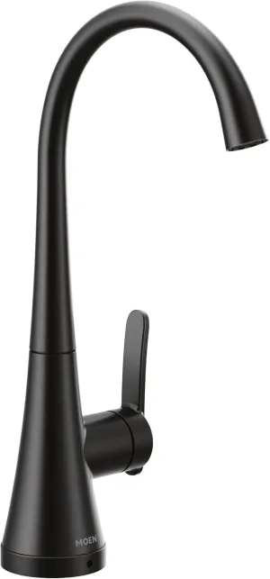 Moen S5535BL Sinema One-Handle High Arc Single Mount Beverage Faucet, Optional Water Filtration System Available (Sold Separately), Matte Black