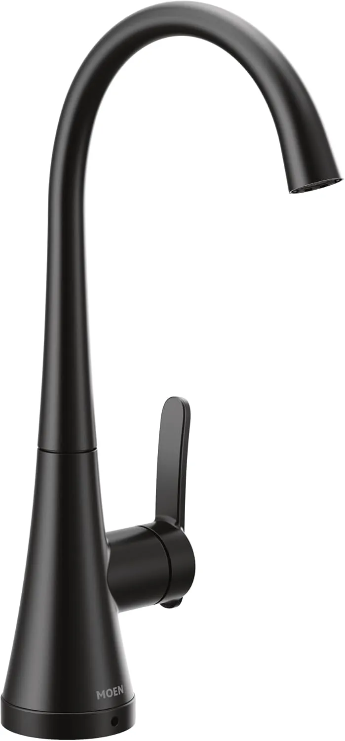Moen S5535BL Sinema One-Handle High Arc Single Mount Beverage Faucet, Optional Water Filtration System Available (Sold Separately), Matte Black