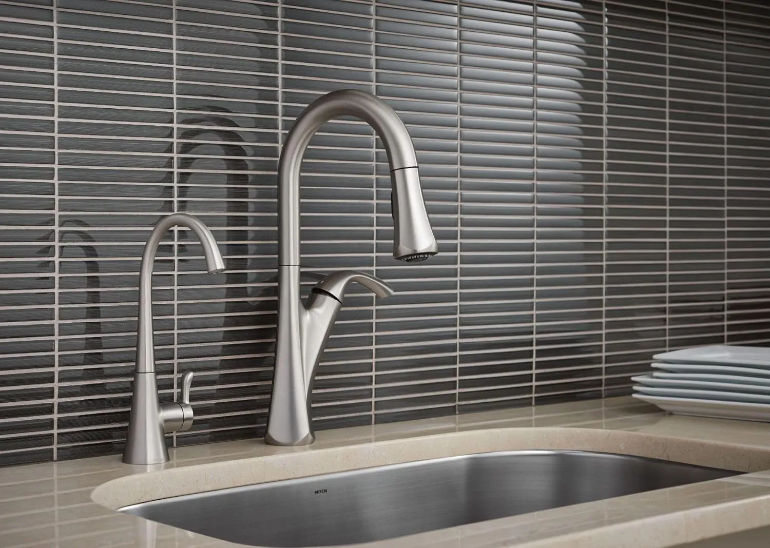 Moen Spot Resist Stainless Sip Transitional Cold Water Kitchen Beverage Faucet with Optional Filtration System, S5520SRS