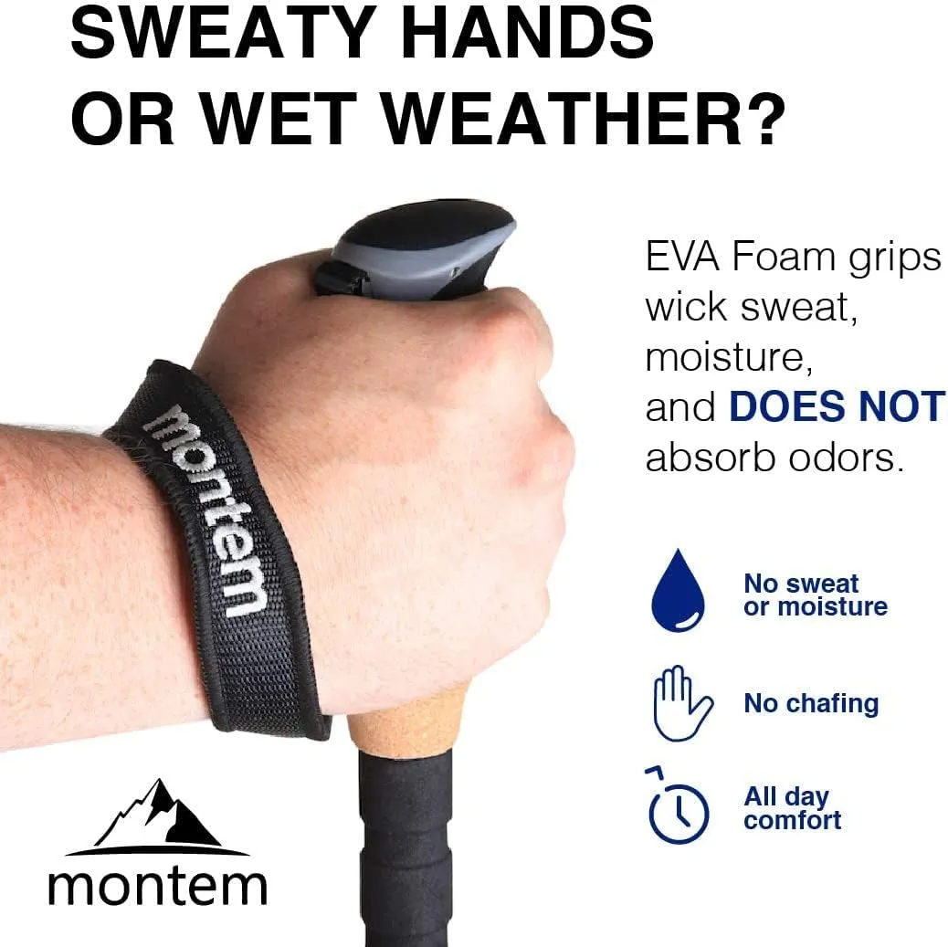 Montem Ultra Light 100% Carbon Fiber Trekking, Walking, and Hiking Poles - One Pair (2 Poles) - Ultra Light, Quick Locking, Foldable, Weather-Resistant and Ultra Durable