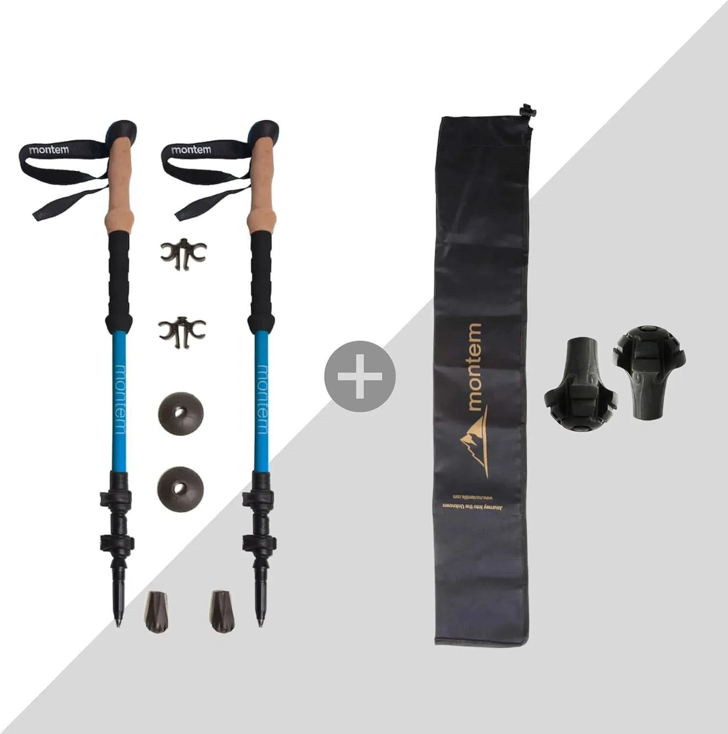 Montem Ultra Light 100% Carbon Fiber Trekking, Walking, and Hiking Poles - One Pair (2 Poles) - Ultra Light, Quick Locking, Foldable, Weather-Resistant and Ultra Durable