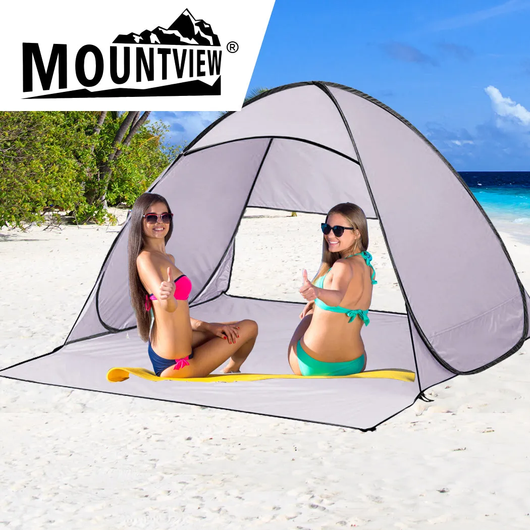 Mountview Pop Up Beach Tent Caming Portable Grey
