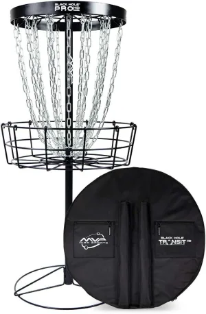 MVP Disc Sports Black Hole Pro HD Disc Golf Basket with Transit Bag