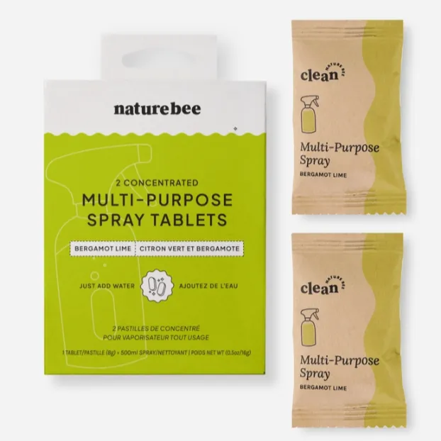 Nature Bee - 2 Multi-Purpose Cleaning Spray Tablets (Box) | Bergamot Lime