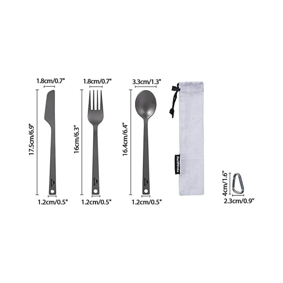 Naturehike Titanium Fork Knife and Spoon (3-in-1) Cutlery Set
