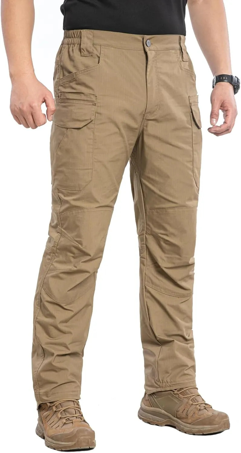 NAVEKULL Men's Flex Tactical Pants Ripstop Stretch Work Cargo Pants Water Resistant Outdoor EDC Hiking Pants