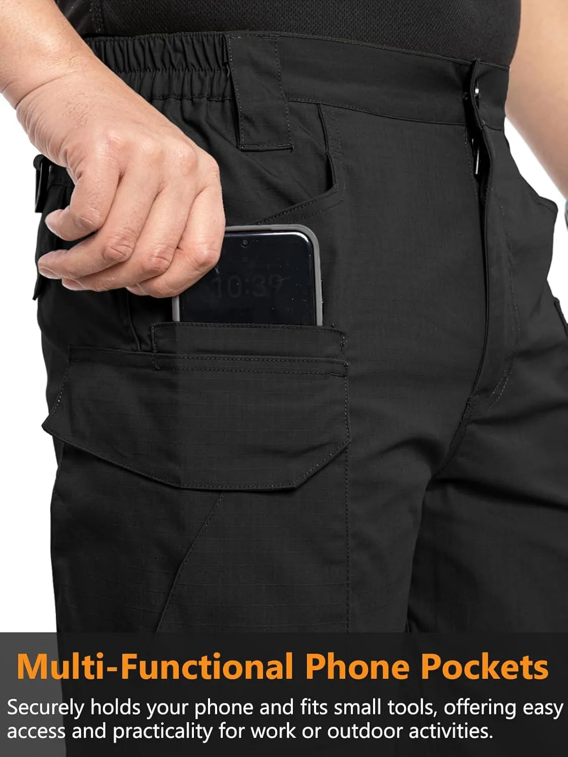NAVEKULL Men's Flex Tactical Pants Ripstop Stretch Work Cargo Pants Water Resistant Outdoor EDC Hiking Pants