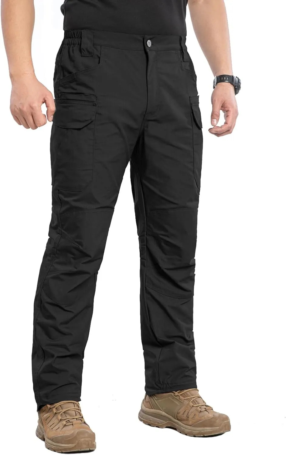 NAVEKULL Men's Flex Tactical Pants Ripstop Stretch Work Cargo Pants Water Resistant Outdoor EDC Hiking Pants