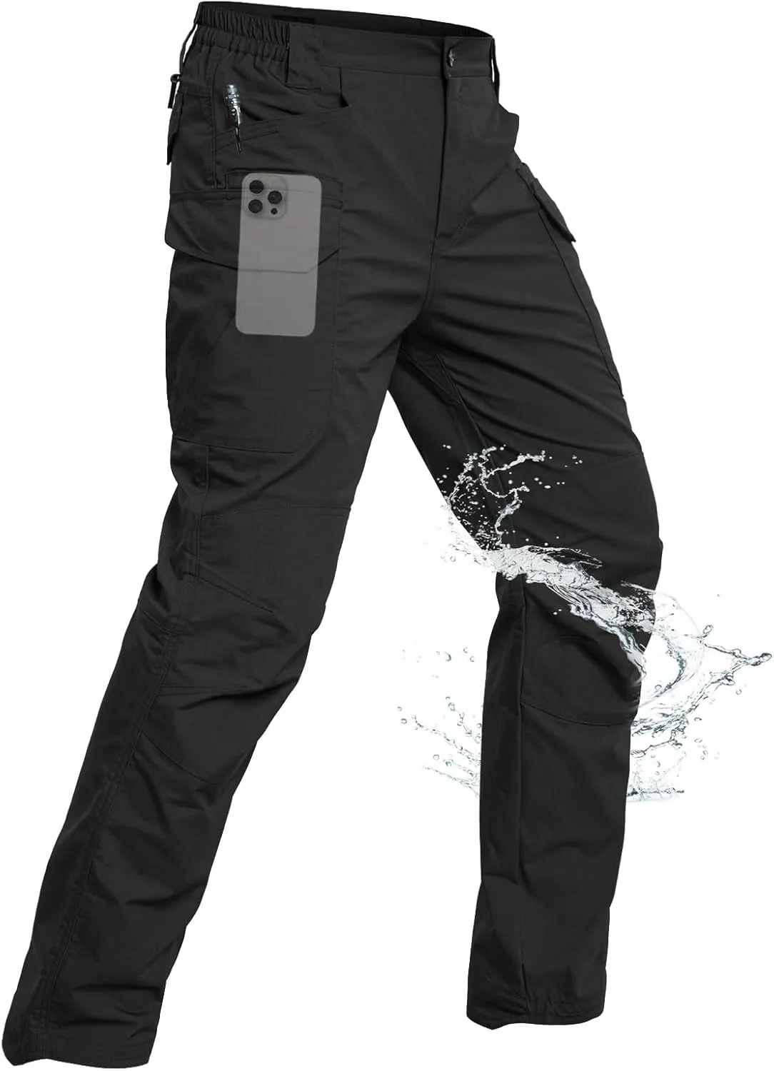 NAVEKULL Men's Flex Tactical Pants Ripstop Stretch Work Cargo Pants Water Resistant Outdoor EDC Hiking Pants