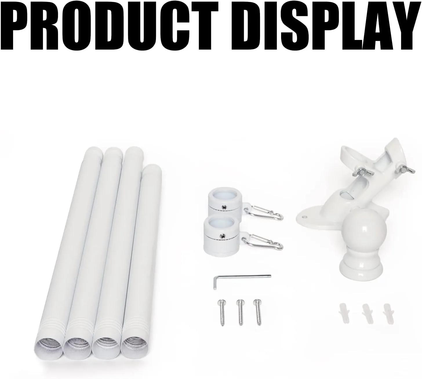 NELXINJO 5FT Flag Pole with Bracket,Professional Stainless Steel No Tangle Spinning Pole and Flag Pole Kit with Bracket for Residential or Commercial