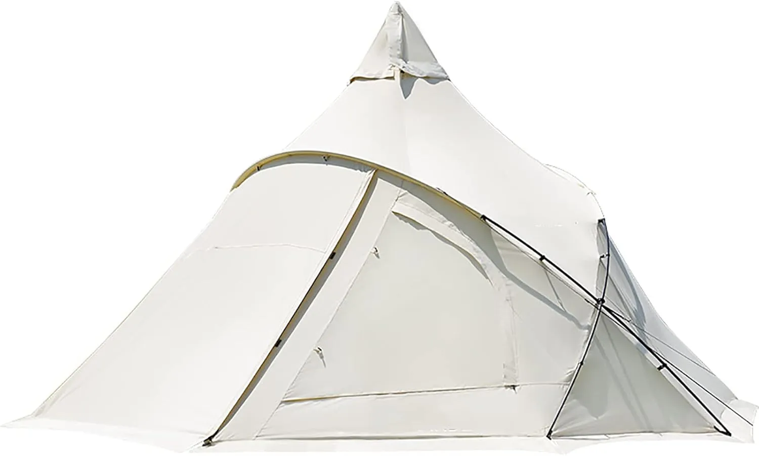 NIEH Cotton Pyramid Tent, 3-4 Person Canvas Yurt Tent, Wind Proof Anti-UV, with Carry Bag, for Camping Hiking Christmas Party