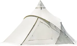 NIEH Cotton Pyramid Tent, 3-4 Person Canvas Yurt Tent, Wind Proof Anti-UV, with Carry Bag, for Camping Hiking Christmas Party