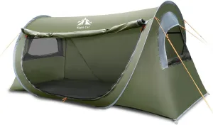 Night Cat Pop-up Camping Tent: 1 Person Tent Waterproof Instant Easy Setup Tunnel Tent