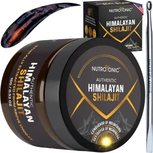 NutroTonic® Authentic Himalayan SHILAJIT® | 60 Days Sun Dried Organic Most Potent Premium Resin | Lab Tested for Safety | Natural Source of Fulvic Acid  86% & Humic Acid  10%
