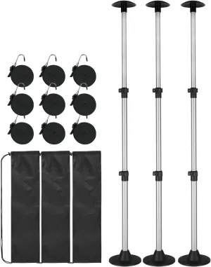 OCEANBROAD Boat Cover Support Pole Adjustable Telescoping Aluminum Pole with Straps, for V Hull/Jon/Pontoon Boat, 3 Pack
