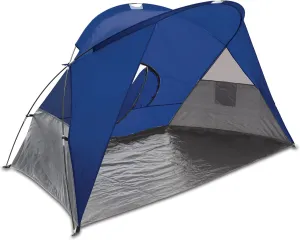ONIVA - a Picnic Time brand - Cove Portable Beach Tent - Pop Up Tent - Beach Umbrella, Sun Shelter Pop Up (Blue with Gray Accents)